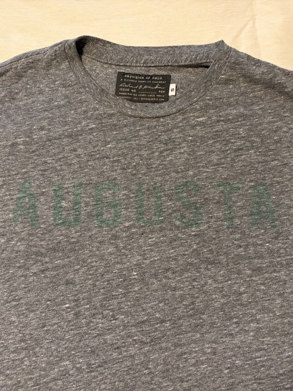 Dixie Reserve “Augusta” Hand-Inked l T-Shirt - Heather Charcoal - Men’s Small